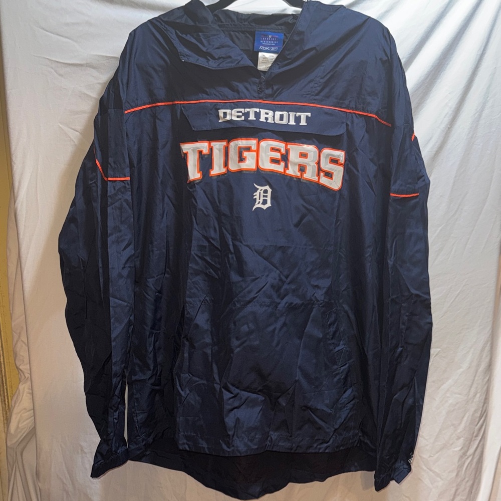 Detroit Tigers Reebok Navy Blue Windbreaker Jacket